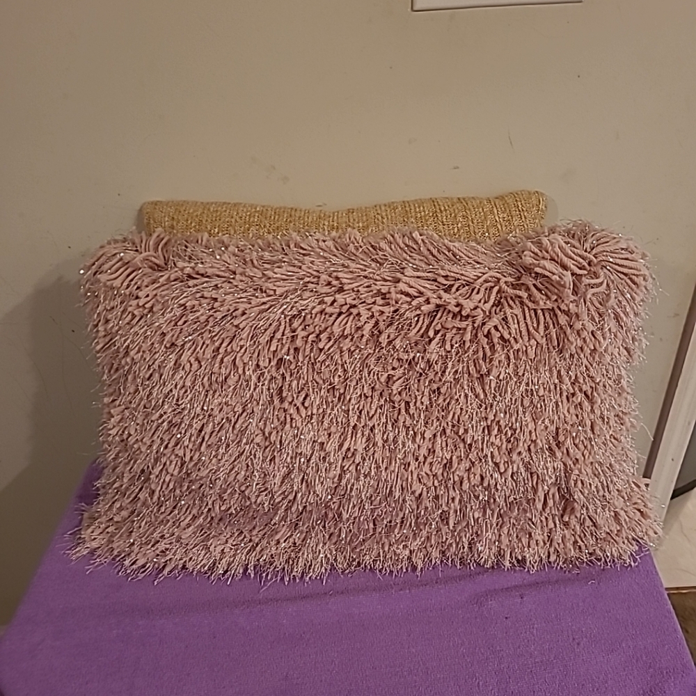 Celebrity Home Shimmering Shag Yarn Rose 22"W X 13"H